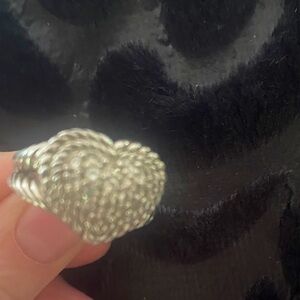 Heart  Silver-Tone Women’s Ring - Elegant Design by Judith Ripka ❤️‍🔥❤️‍🔥